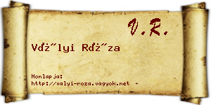 Vályi Róza névjegykártya