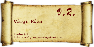 Vályi Róza névjegykártya